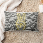 Peace & Sunflower Pillow w/ Yellow Gingham ランバークッション<br><div class="desc">Stylish way to bring good vibes into your space. Grey and yellow is nice pop for color in modern white spaces, the gingham back is a fun way to mix patterns and bring a youthful energy into a space. Looks great on bean bag chairs, a bed, or any space that...</div>