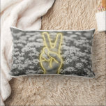 Peace & Sunflower Pillow w/ Yellow Gingham ランバークッション<br><div class="desc">Stylish way to bring good vibes into your space. Grey and yellow is nice pop for color in modern white spaces, the gingham back is a fun way to mix patterns and bring a youthful energy into a space. Looks great on bean bag chairs, a bed, or any space that...</div>