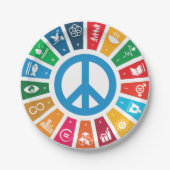 Peace Sustainability Goals Eco-Friendly Party Pack ペーパープレート (正面)