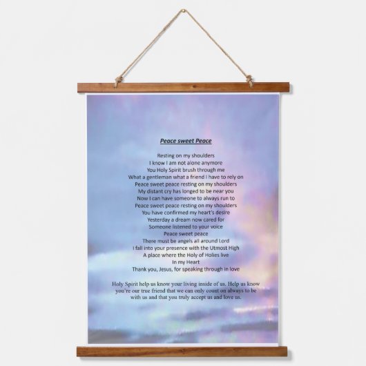 Peace sweet Peace decorと名付けられたウォールアート 吊り下げ型タペストリー (正面)