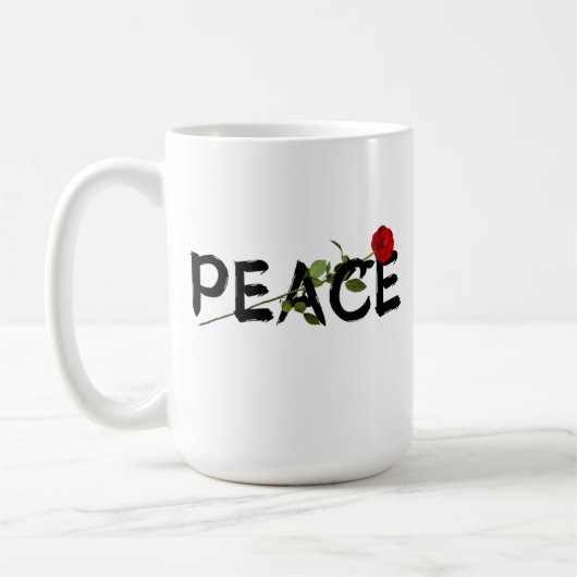 Peace Symbolパーソナライズされたマグカップ – すべての人に最適 コーヒーマグカップ (左)