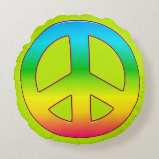 Peace Symbol 01 (ckc) – ラウンド装飾用クッション ラウンドクッション (正面)