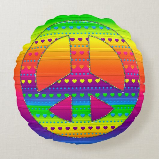 Peace Symbol 08 (ckc) – ラウンド装飾用クッション ラウンドクッション (正面)