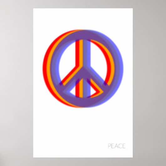 Peace Symbol Fine Art Print RGB Colors, Modern ポスター (正面)