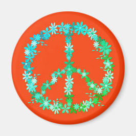 Peace symbol flower power マグネット