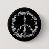 Peace symbol flower power 缶バッジ (正面)