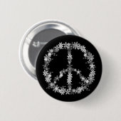 Peace symbol flower power 缶バッジ (正面&裏面)
