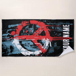 Peace Symbol Graffiti Street Art ビーチタオル