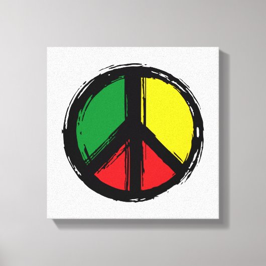 Peace Symbol with reaggae colors キャンバスプリント (正面)