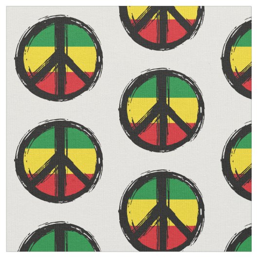 Peace Symbol with reaggae style ファブリック (クローズアップ)
