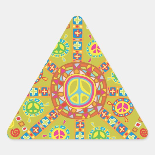 Peace Symbolsデザイン 三角形シール (正面)