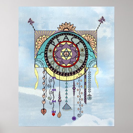 Peace Symbols Kite Dangle Print ポスター (正面)