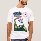 Peace T-shirt – ミニマルCalm引用文Shirt Tシャツ (正面)