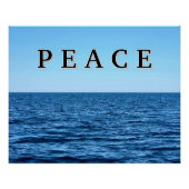 PEACE Text On Blue Lake Michigan  ポスター (正面)