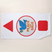 Peace theme designed beach towel ビーチタオル (正面)