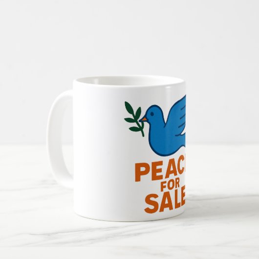 Peace Themed Coffe Mug ,Traveller Mug コーヒーマグカップ (正面左)