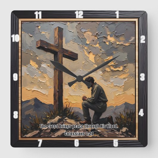 Peace Through Blood: Cross's Calm スクエア壁時計 (正面)