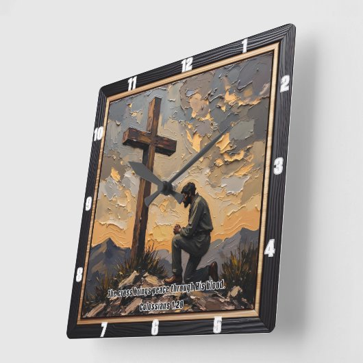 Peace Through Blood: Cross's Calm スクエア壁時計 (傾斜)