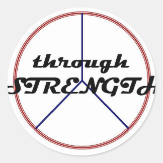 Peace through Strengthスタンプ ラウンドシール