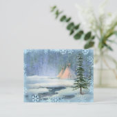 PEACE TIPI & SNOWFLAKES by SHARON SHARPE ポストカード (スタンド正面)