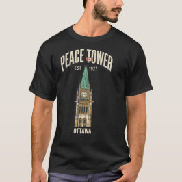 Peace Tower Ottawa Canada ビンテージ トラベル ポスター Re Tシャツ