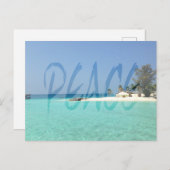 Peace Transparent White Graffitiはがき ポストカード (正面/裏面)