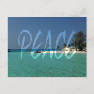 Peace Transparent White Graffiti ポストカード