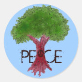Peace Tree Customizableスタンプ ラウンドシール (正面)