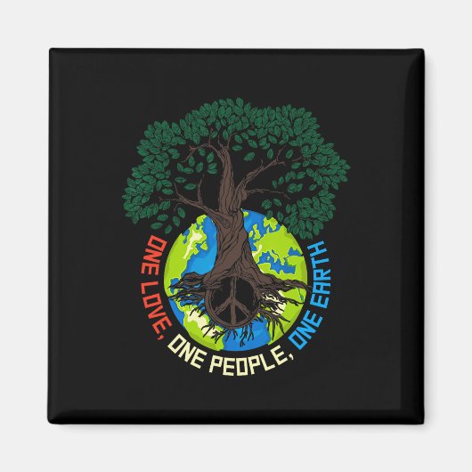 Peace Tree Love - Environmental Protection Earth D マグネット (正面)