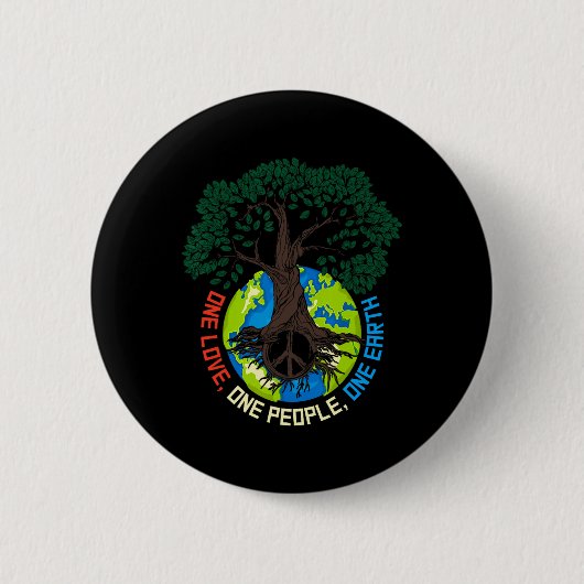 Peace Tree Love - Environmental Protection Earth D 缶バッジ (正面)