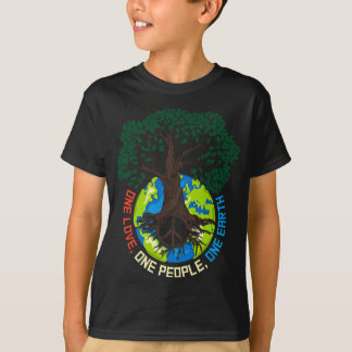 Peace Tree Love - Environmental Protection Earth D Tシャツ