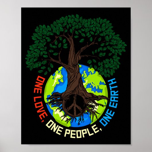 Peace Tree Love Environmental Protection Earth D T ポスター (正面)