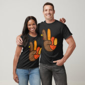 Peace Turkey Hand Retro Thanksgiving Shirt Tシャツ (ユニセックス)