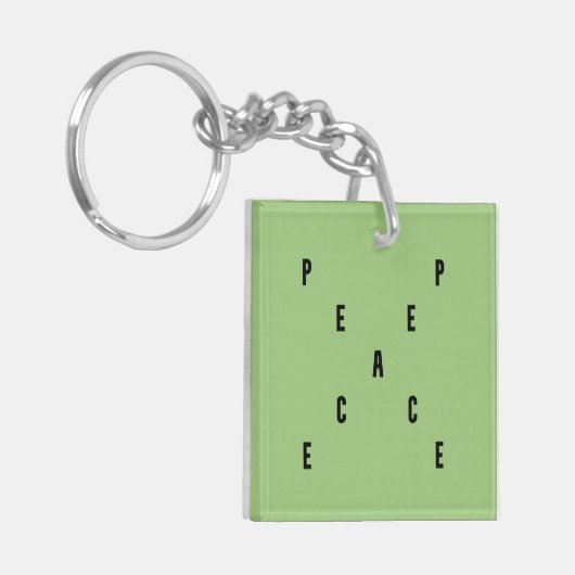 Peace Typography キーホルダー (正面左)