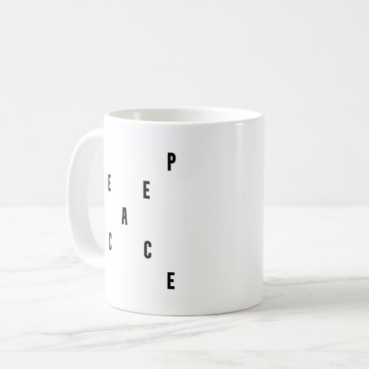 Peace Typography コーヒーマグカップ (正面左)