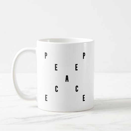 Peace Typography コーヒーマグカップ (左)