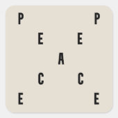 Peace Typography スクエアシール (正面)
