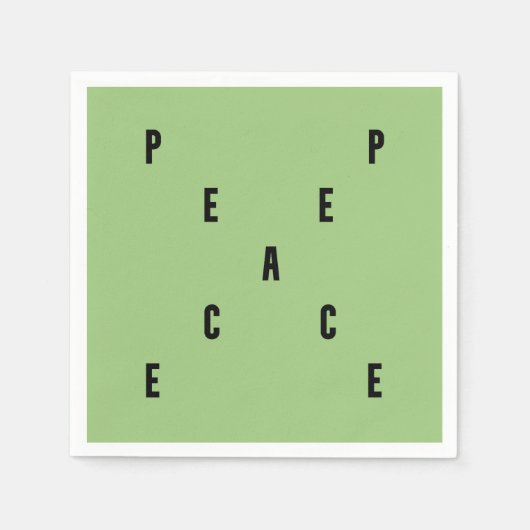 Peace Typography スタンダードカクテルナプキン (正面)