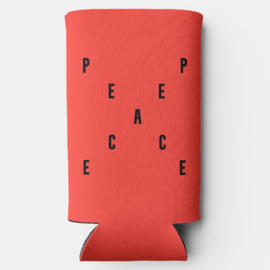 Peace Typography スリム缶クーラー (裏面)