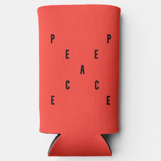 Peace Typography スリム缶クーラー (正面)