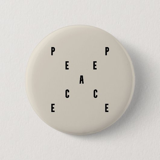 Peace Typography 缶バッジ (正面)