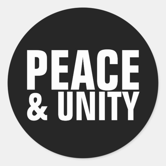 PEACE & UNITYステッカー ラウンドシール (正面)