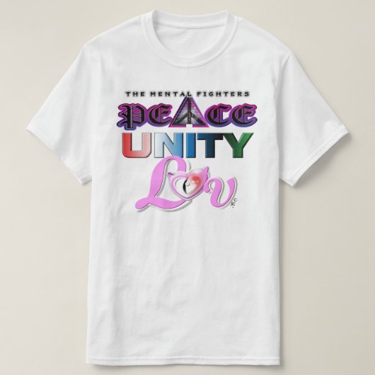 PEACE UNITY AND LOVE Tシャツ (デザイン正面)