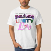 PEACE UNITY AND LOVE Tシャツ (正面)