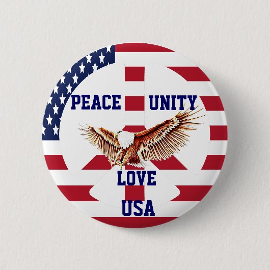 Peace,Unity,Love,USA_Button 缶バッジ (正面)