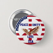 Peace,Unity,Love,USA_Button 缶バッジ (正面&裏面)