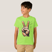 Peace Vサイン Tシャツ (正面フル)