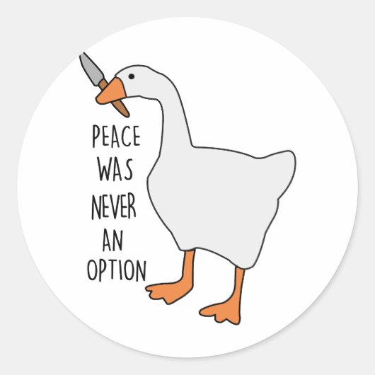 Peace was never an option , Funny animal  ラウンドシール (正面)