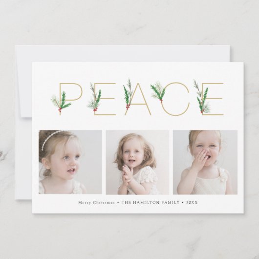 Peace Waterカラー春クリスマス3枚の写真 シーズンカード (正面)