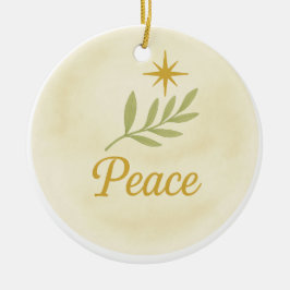 “Peace” Watercolor Christmas Ornament セラミックオーナメント
